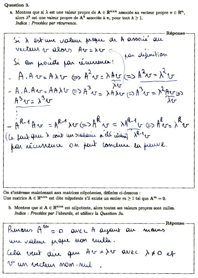 Copie d'élève scannée