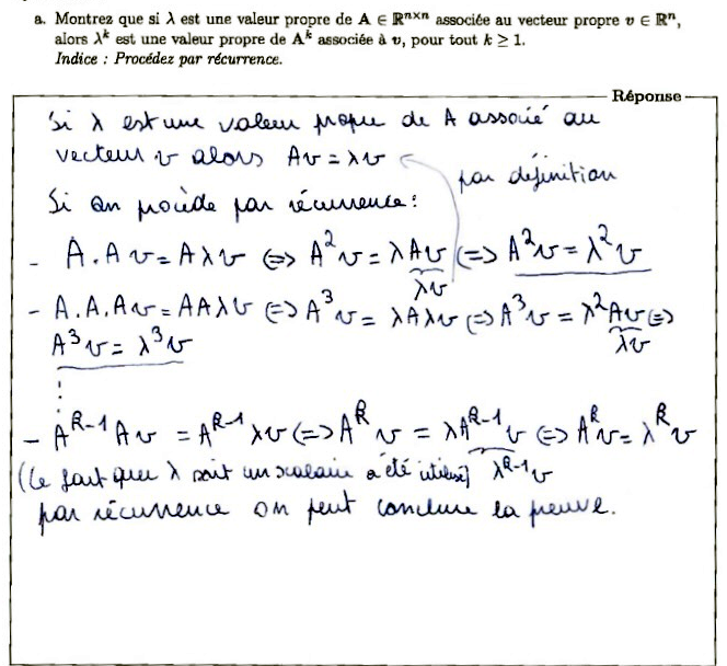 Question 3a de la copie